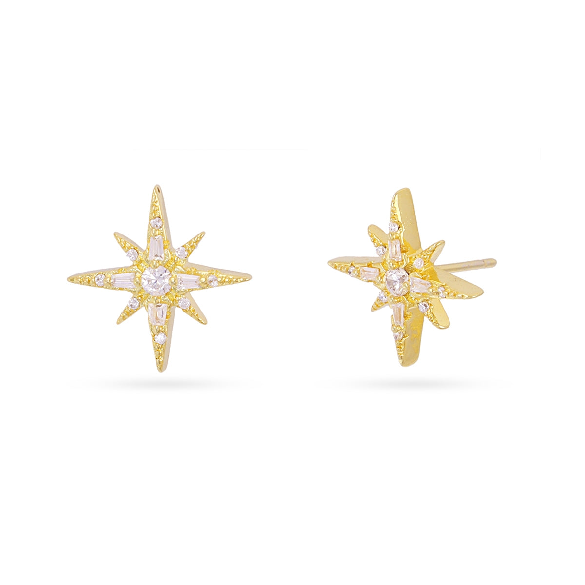 Pendientes botón Alma estrella Dorado Anartxy