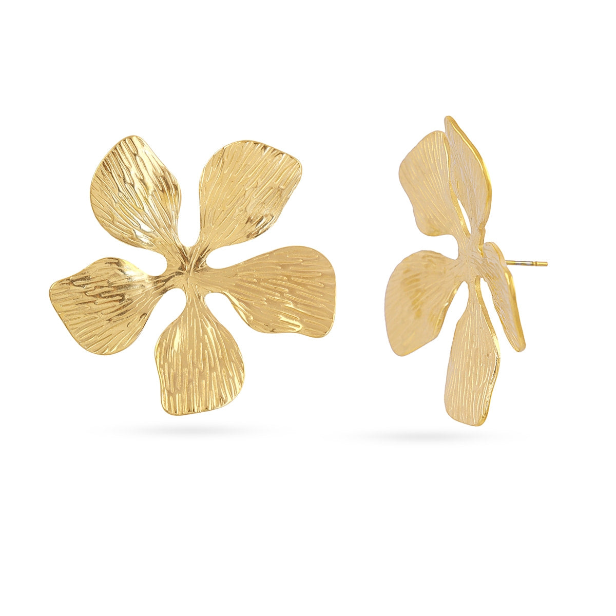 Pendientes botón Essentials pétalos Dorado Anartxy