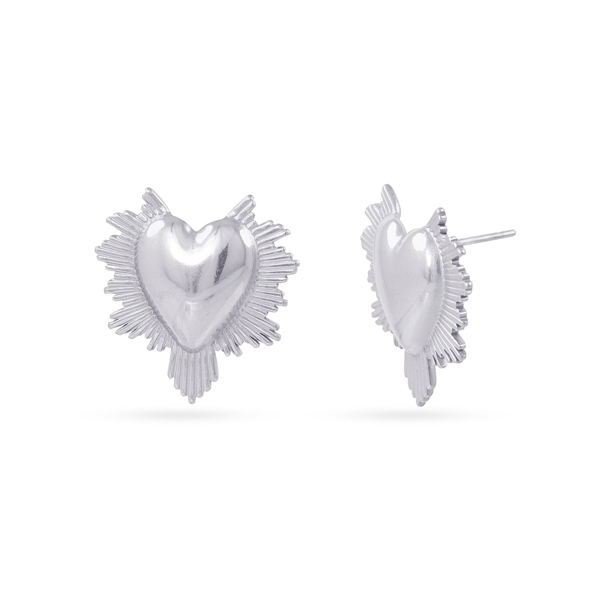 Pendientes boton Essentials sagrado corazón Plateado Anartxy