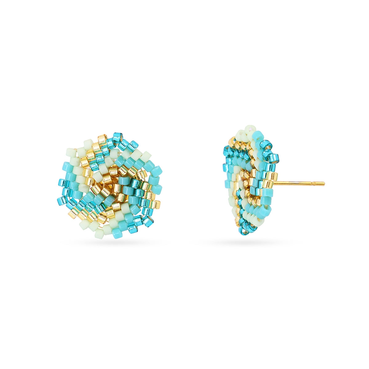 Pendientes botón Miyuki multicolor Turquesa Anartxy