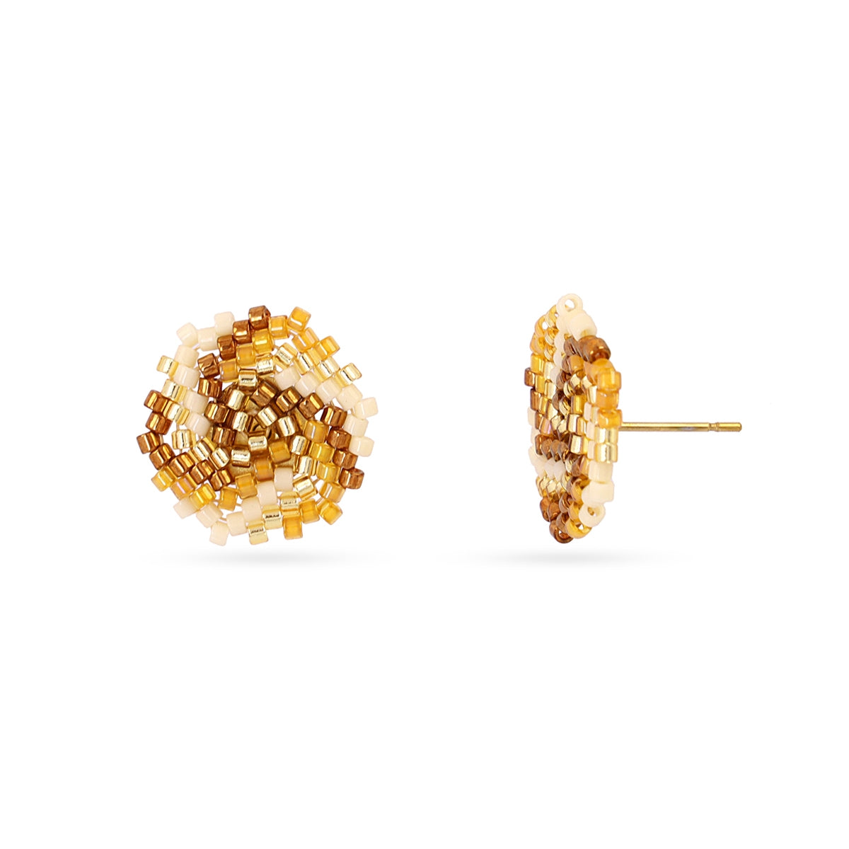 Pendientes botón Miyuki multicolor Amarillo Anartxy