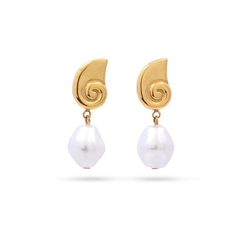Pendientes Aqua Seashell Dorado Anartxy