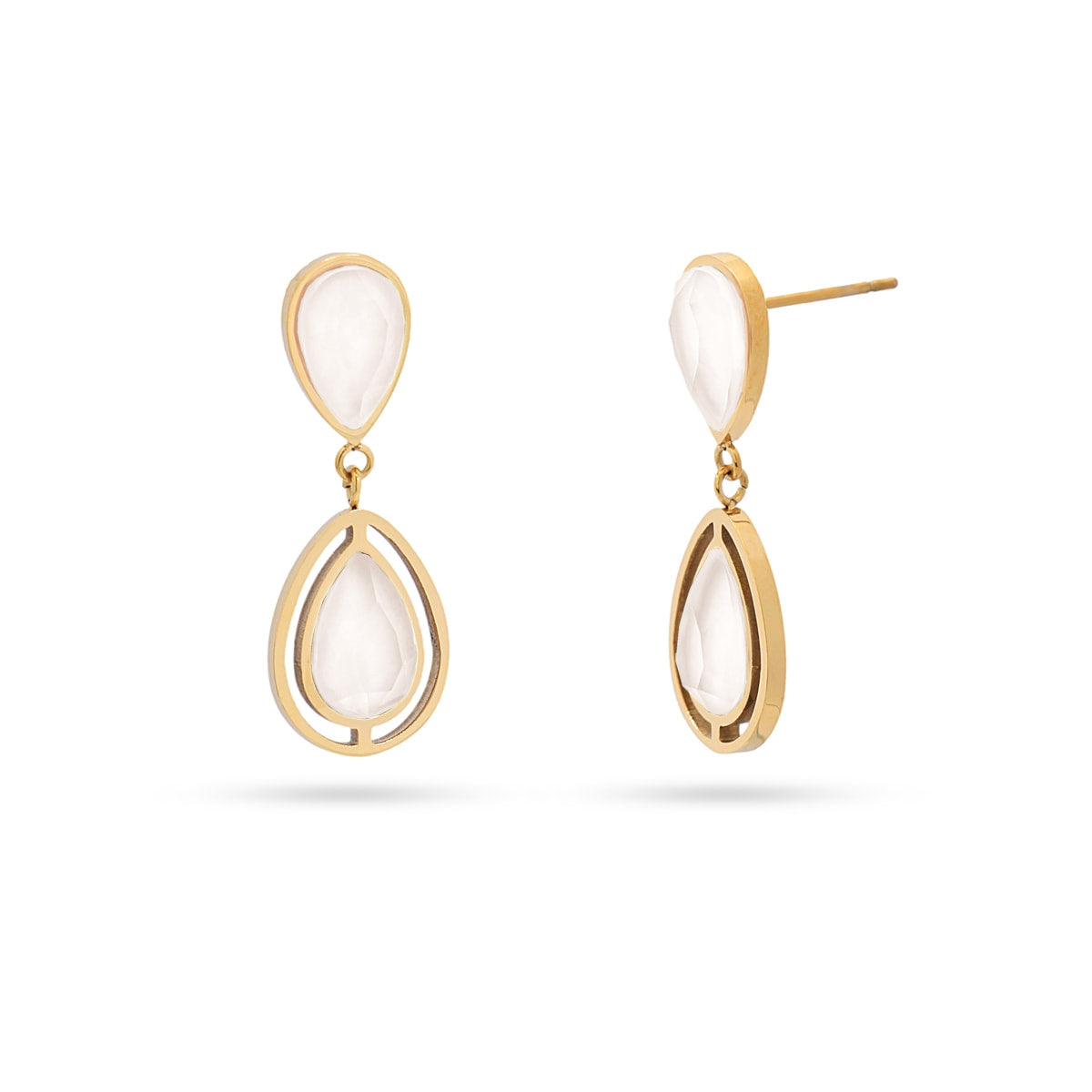 Pendientes Drops Halo Blanco Anartxy