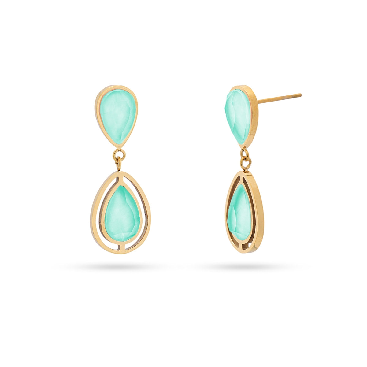 Pendientes Drops Halo Turquesa Anartxy