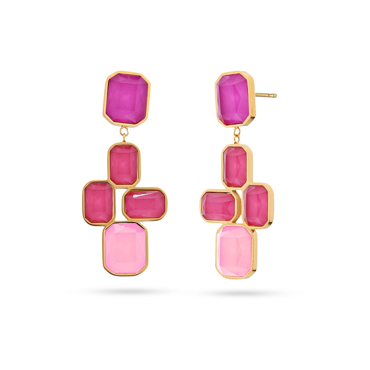 Pendientes Pixels Prisma Fucsia Anartxy