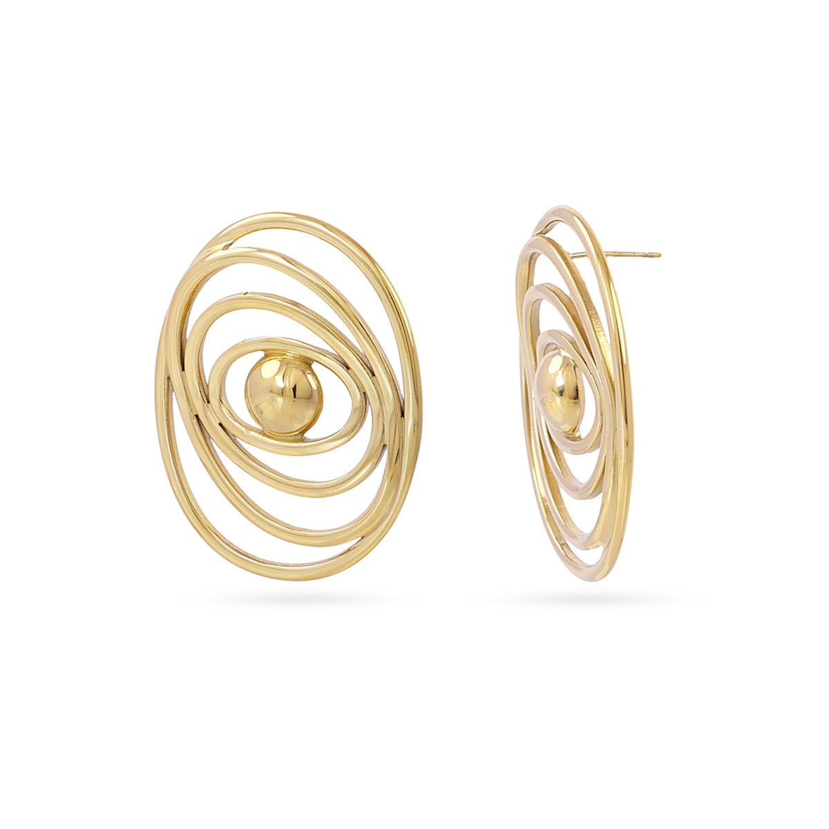 Pendientes con detalle de ojo geométrico Dorado Anartxy