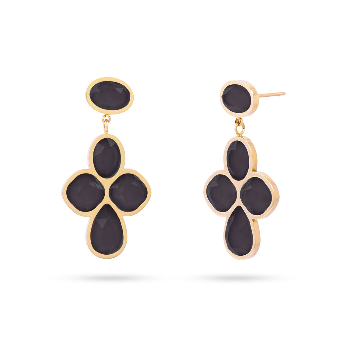 Pendientes Drops Bloom Negro Anartxy