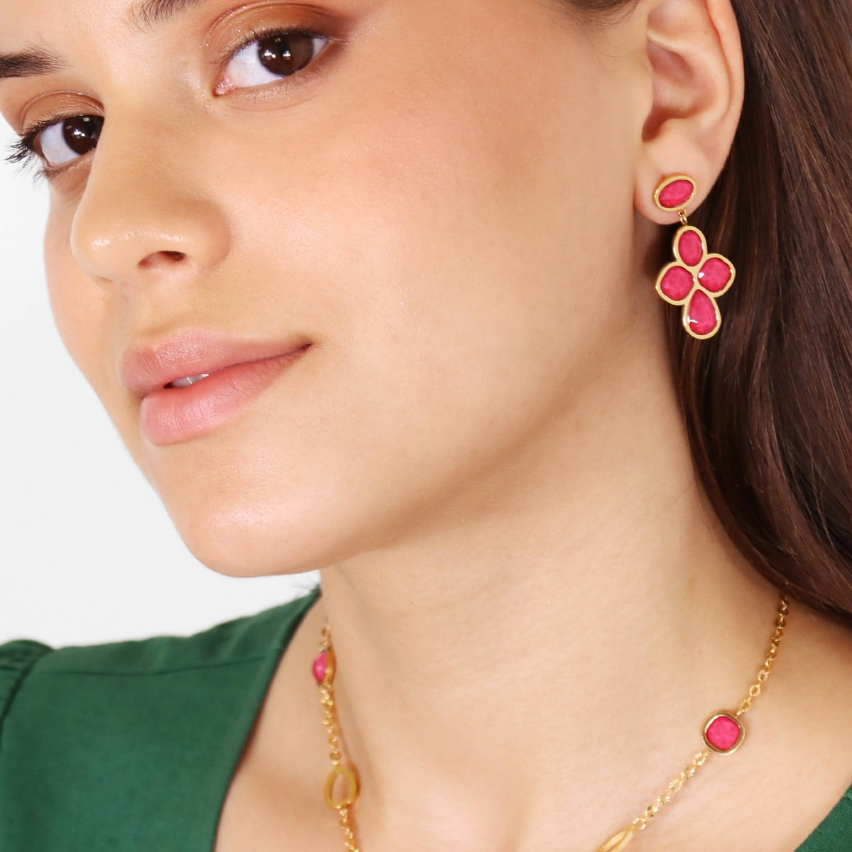 Pendientes Drops Bloom Rosa Anartxy