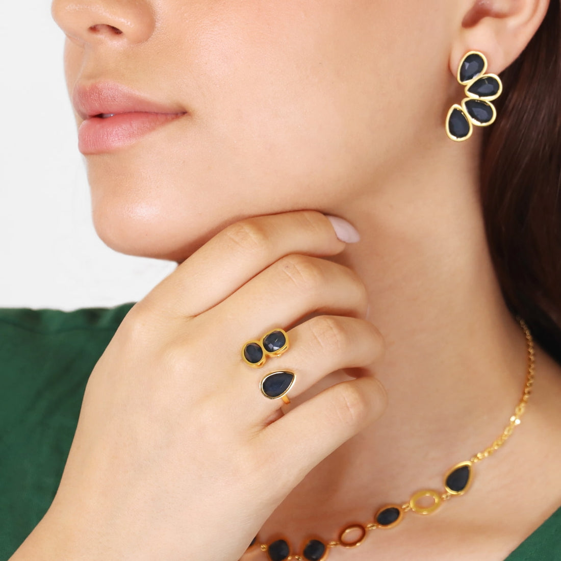 Pendientes Drops Creeper Negro Anartxy