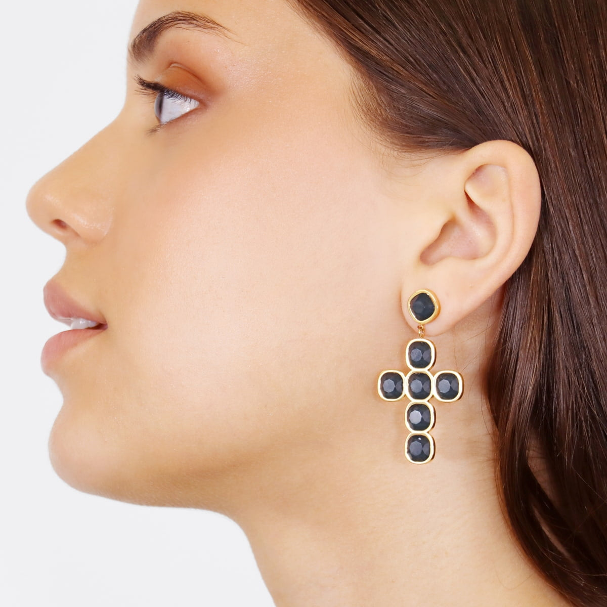 Pendientes Drops Indra Negro Anartxy