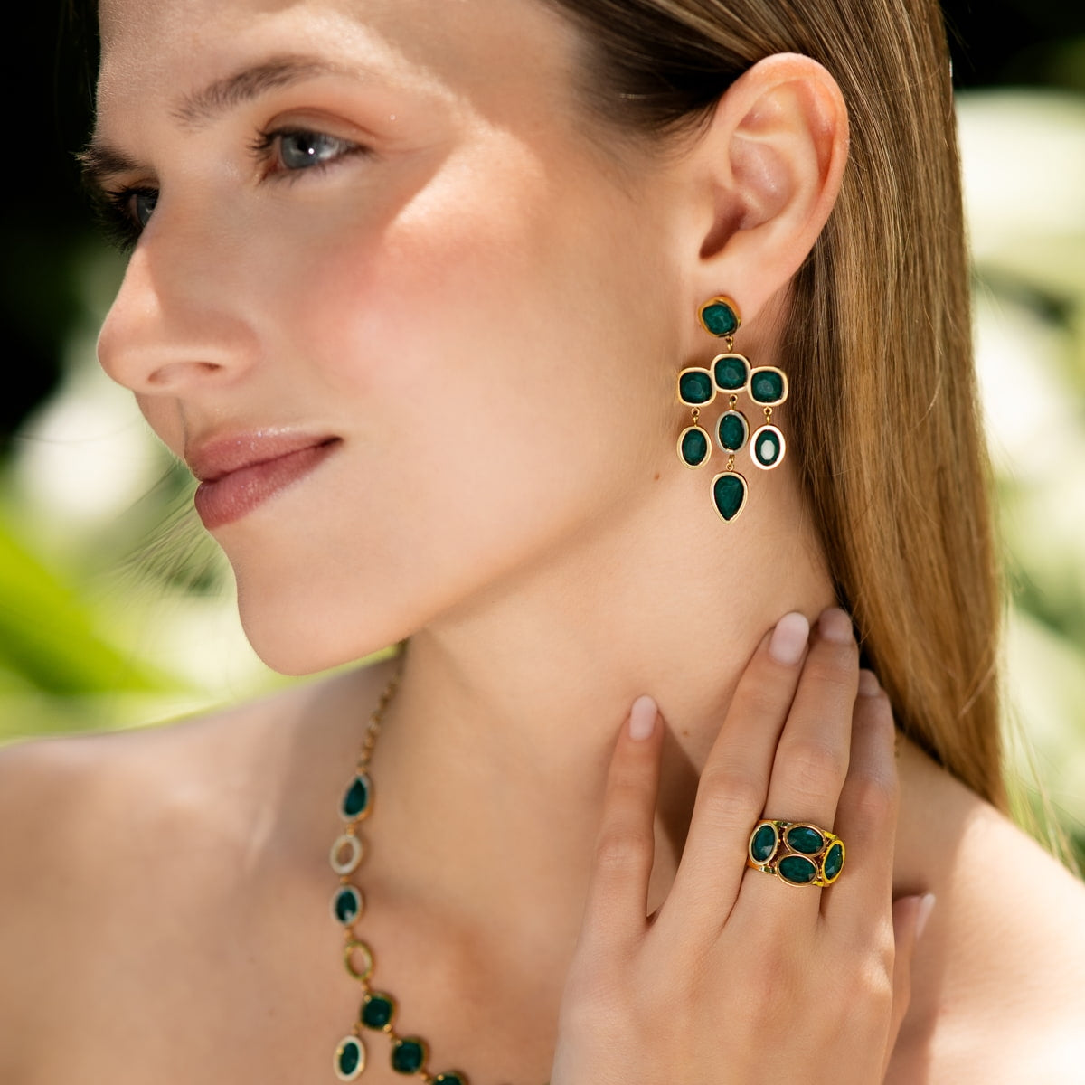 Pendientes Drops Jungle Verde Anartxy
