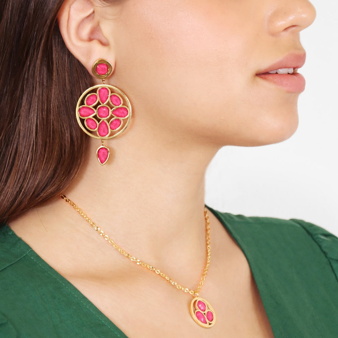 Pendientes Drops Lush Rosa Anartxy