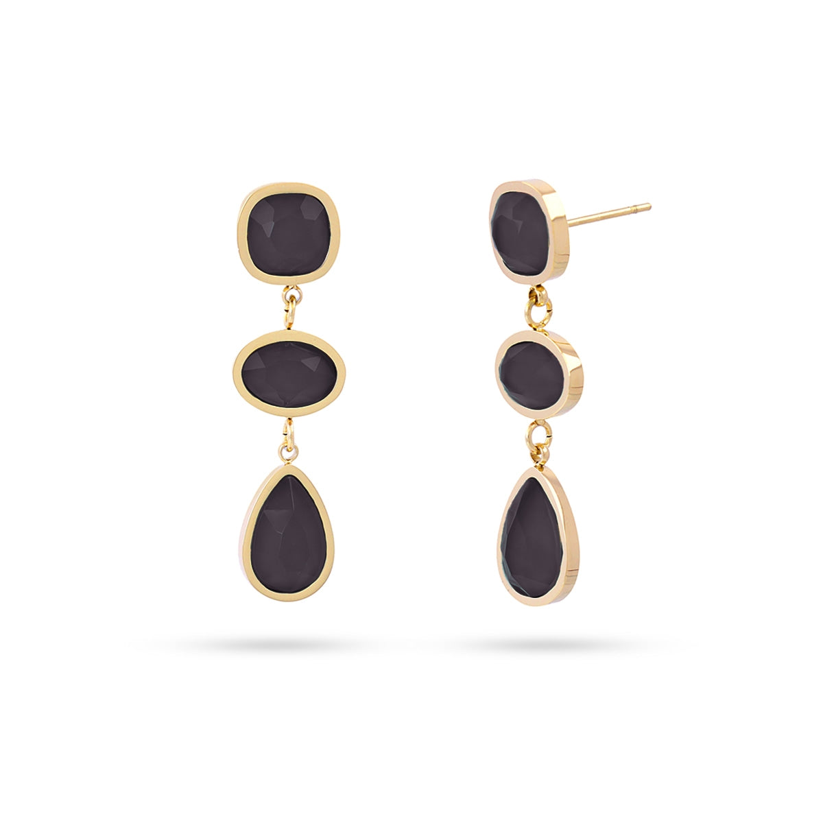 Pendientes Drops Petal Negro Anartxy