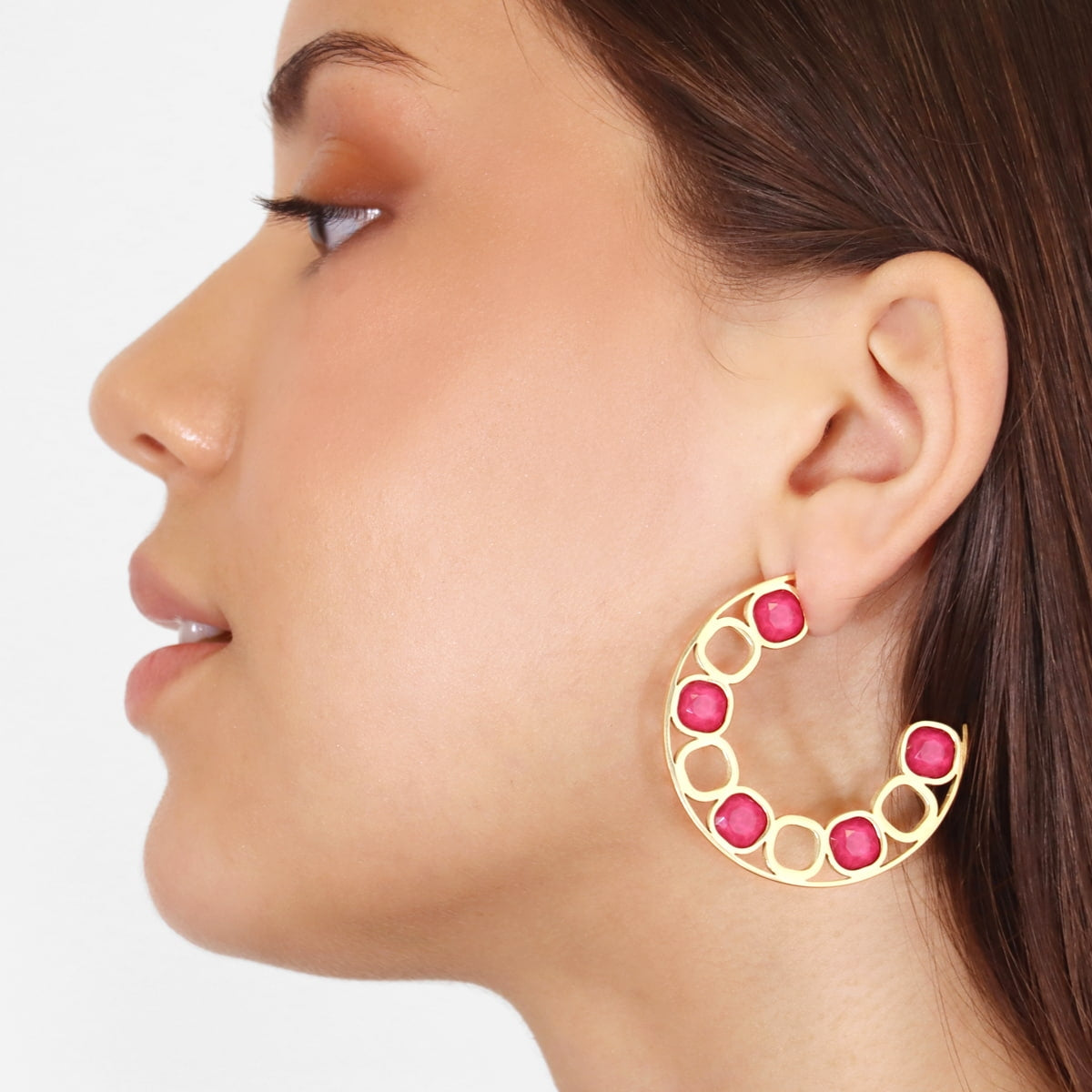 Pendientes Drops Zinnia Rosa Anartxy