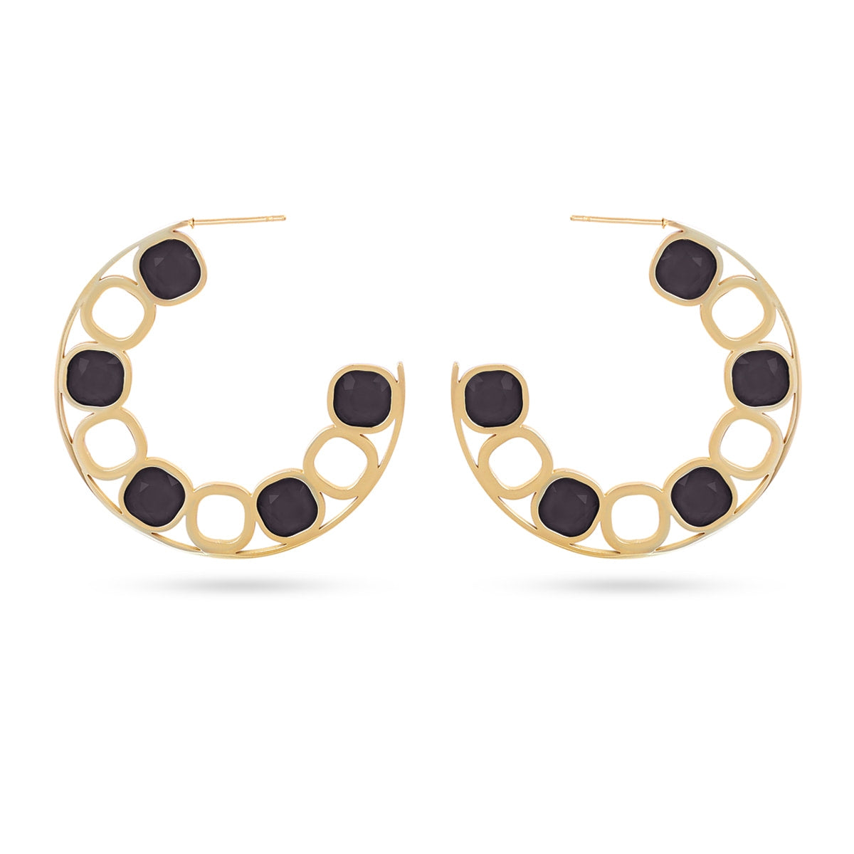 Pendientes Drops Zinnia Negro Anartxy