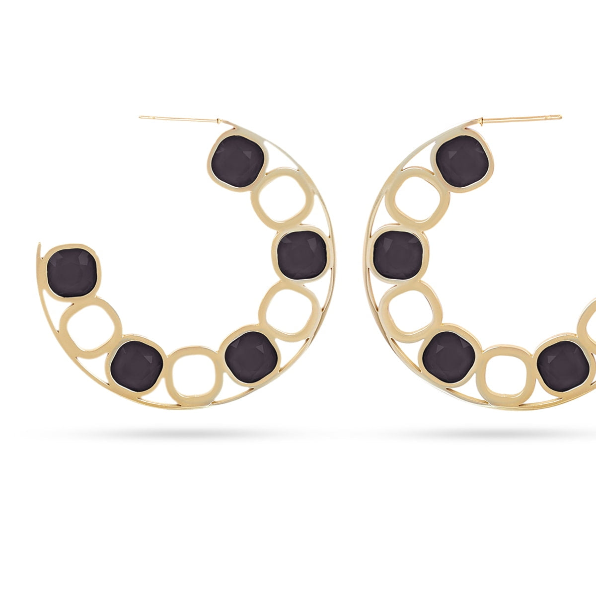 Pendientes Drops Zinnia Negro Anartxy