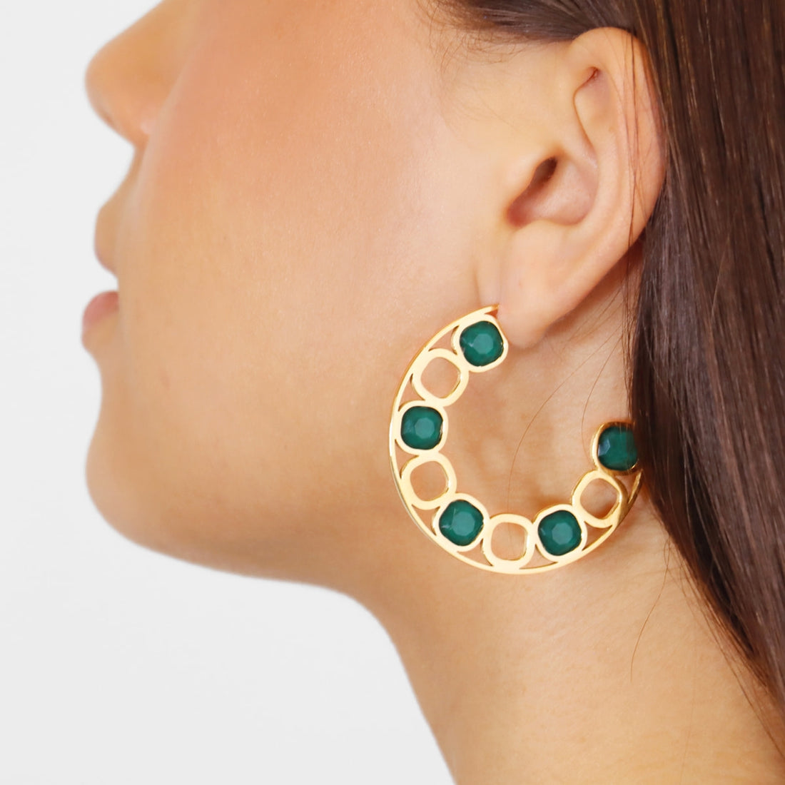 Pendientes Drops Zinnia Verde Anartxy