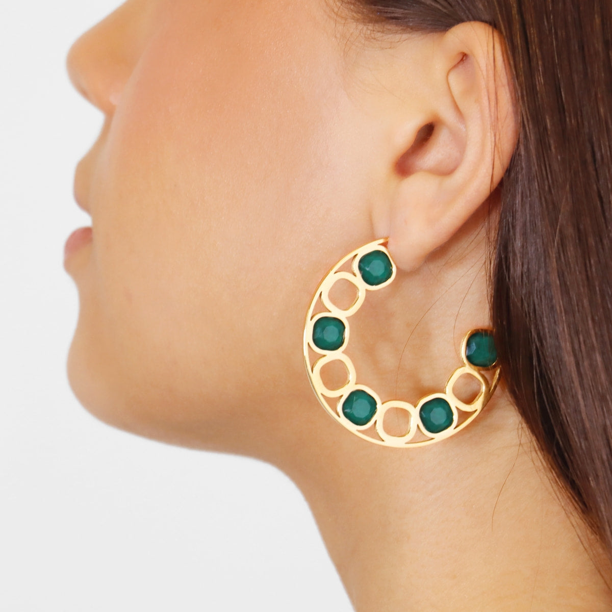 Pendientes Drops Zinnia Verde Anartxy