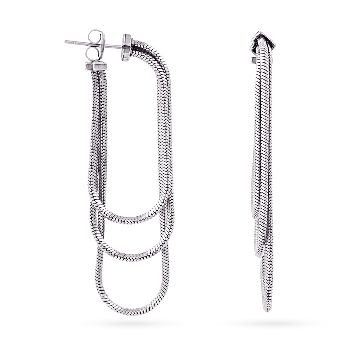 Pendientes Essentials cadena cierre Plateado Anartxy