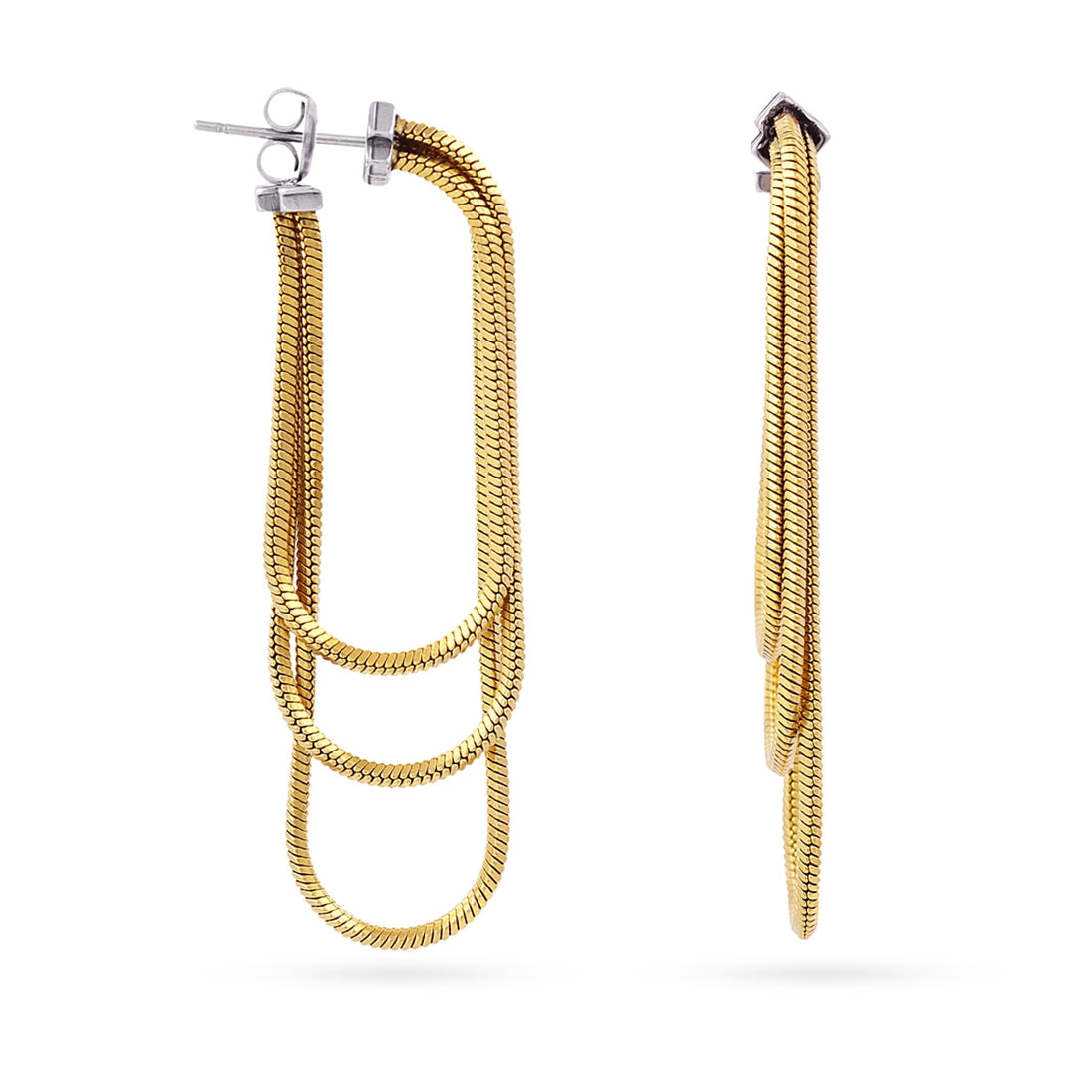 Pendientes Essentials cadena cierre Dorado Anartxy