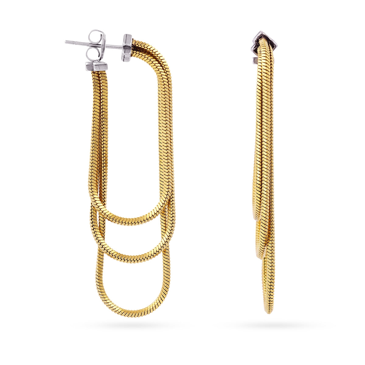 Pendientes Essentials cadena cierre Dorado Anartxy