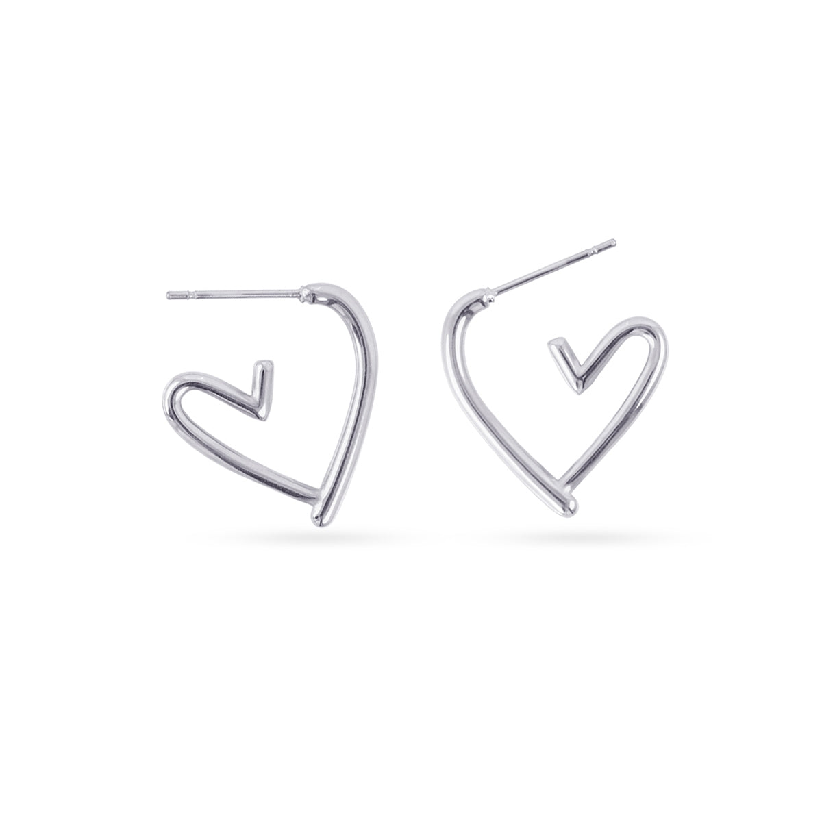 Pendientes Essentials corazón asimétrico Plateado Anartxy