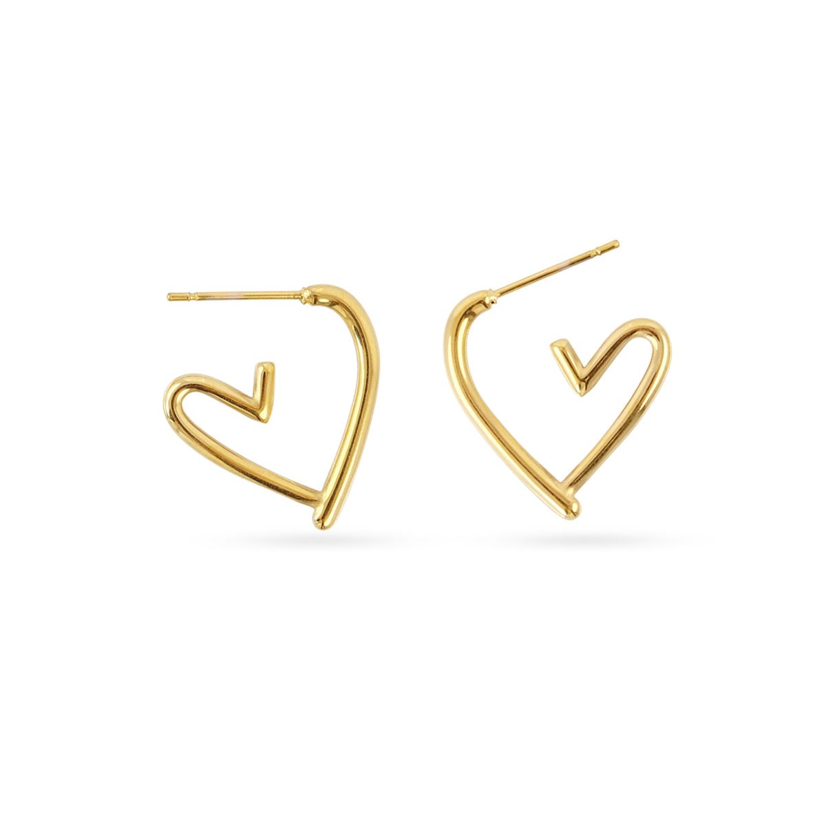 Pendientes Essentials corazón asimétrico Dorado Anartxy