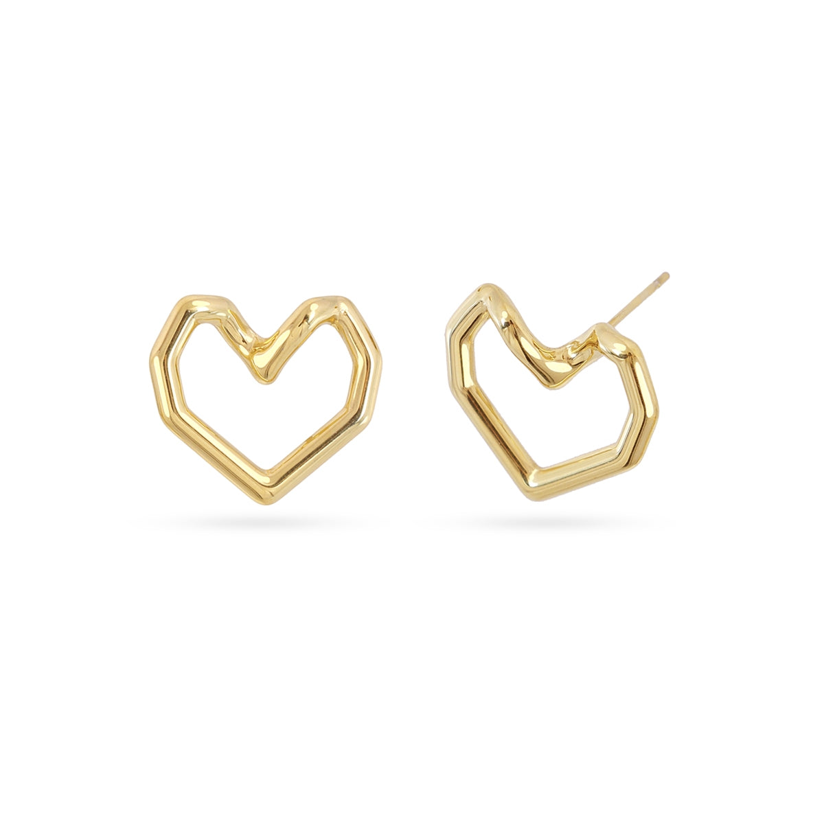 Pendientes Essentials corazón geométrico Dorado Anartxy