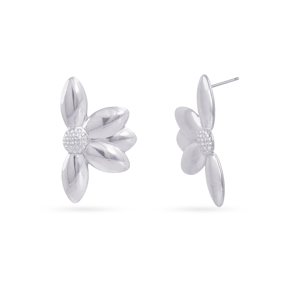 Pendientes Essentials diseño flor Plateado Anartxy