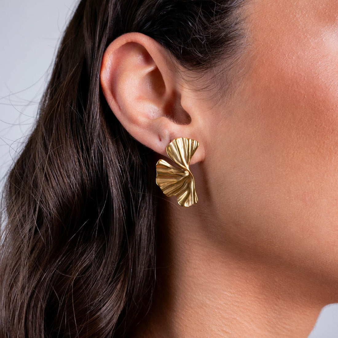 Pendientes Essentials diseño hoja Dorado Anartxy