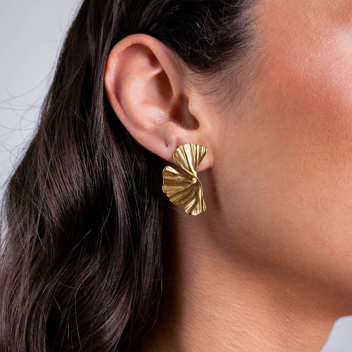 Pendientes Essentials diseño hoja Dorado Anartxy