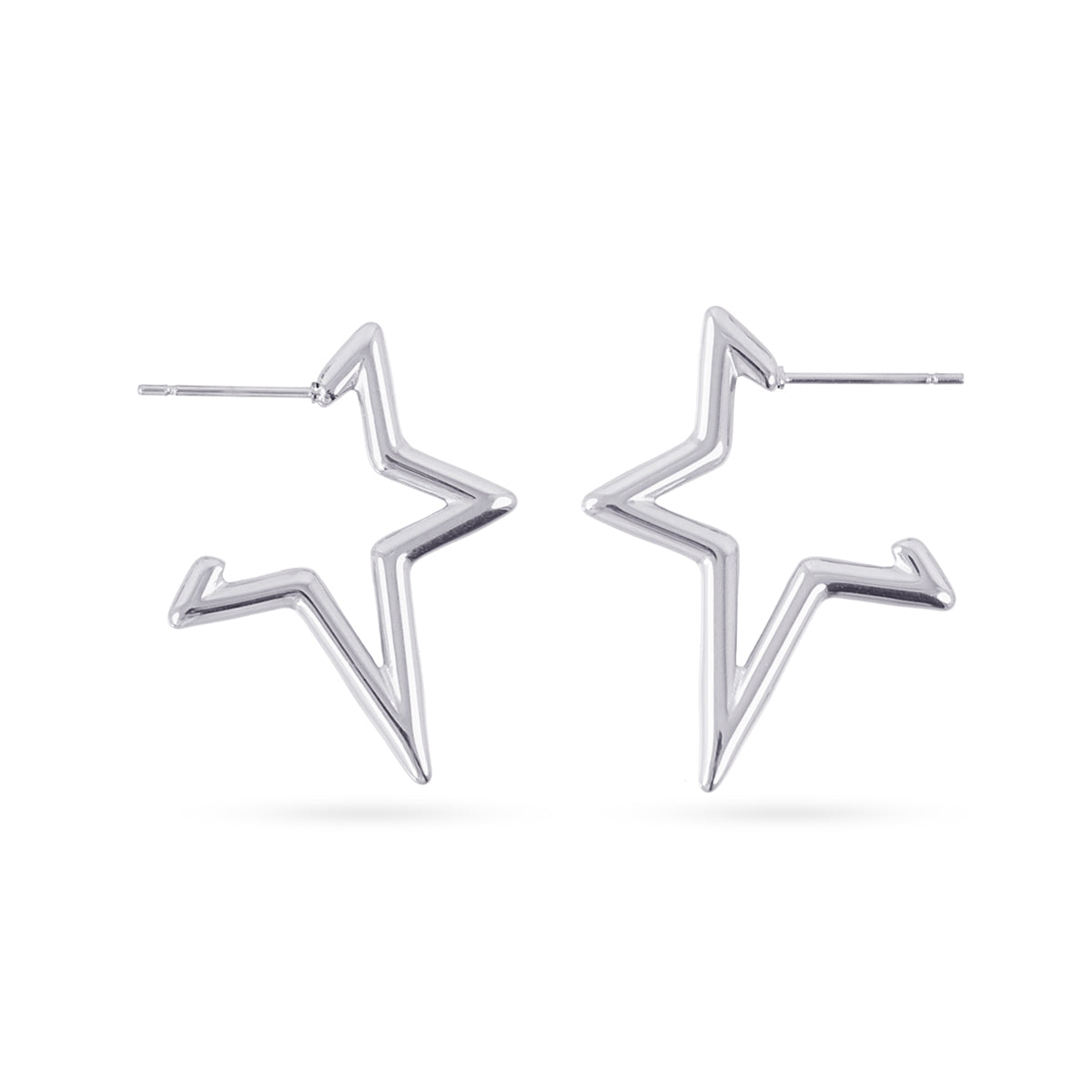 Pendientes Essentials estrella asimétrica Plateado Anartxy