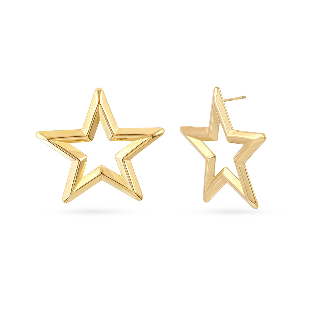 Pendientes Essentials estrella hueca Dorado Anartxy