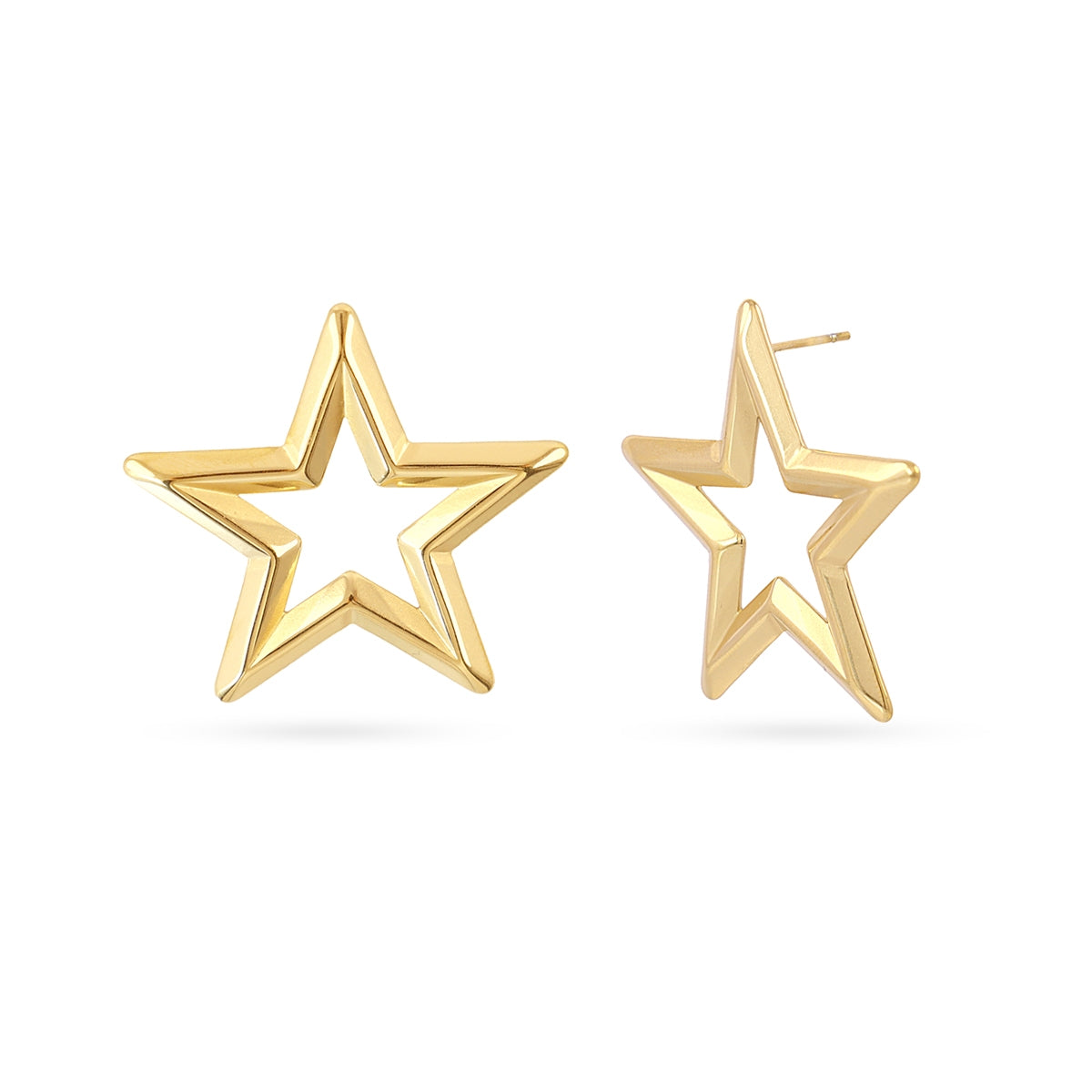Pendientes Essentials estrella hueca Dorado Anartxy