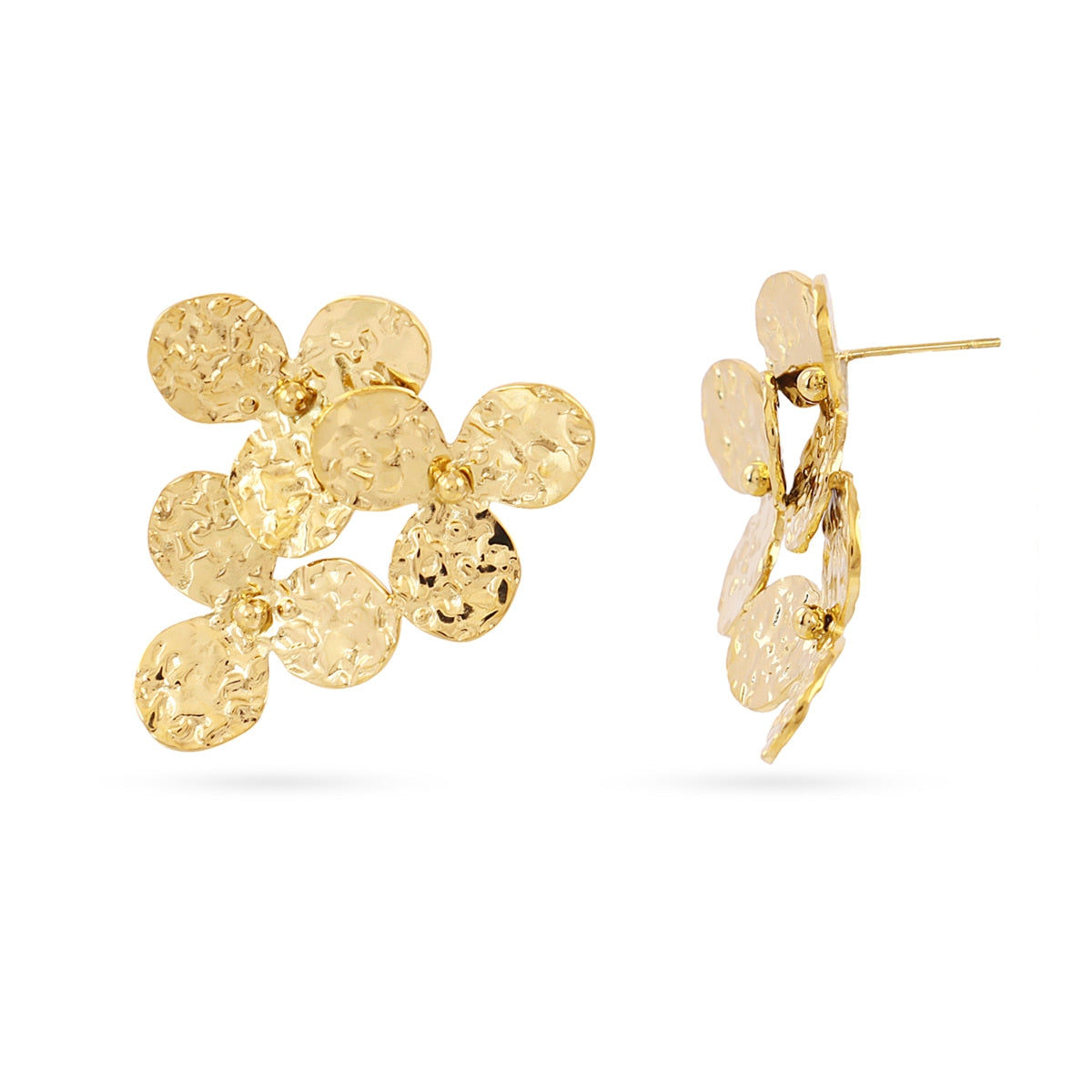 Pendientes Essentials flor artesanal Dorado Anartxy