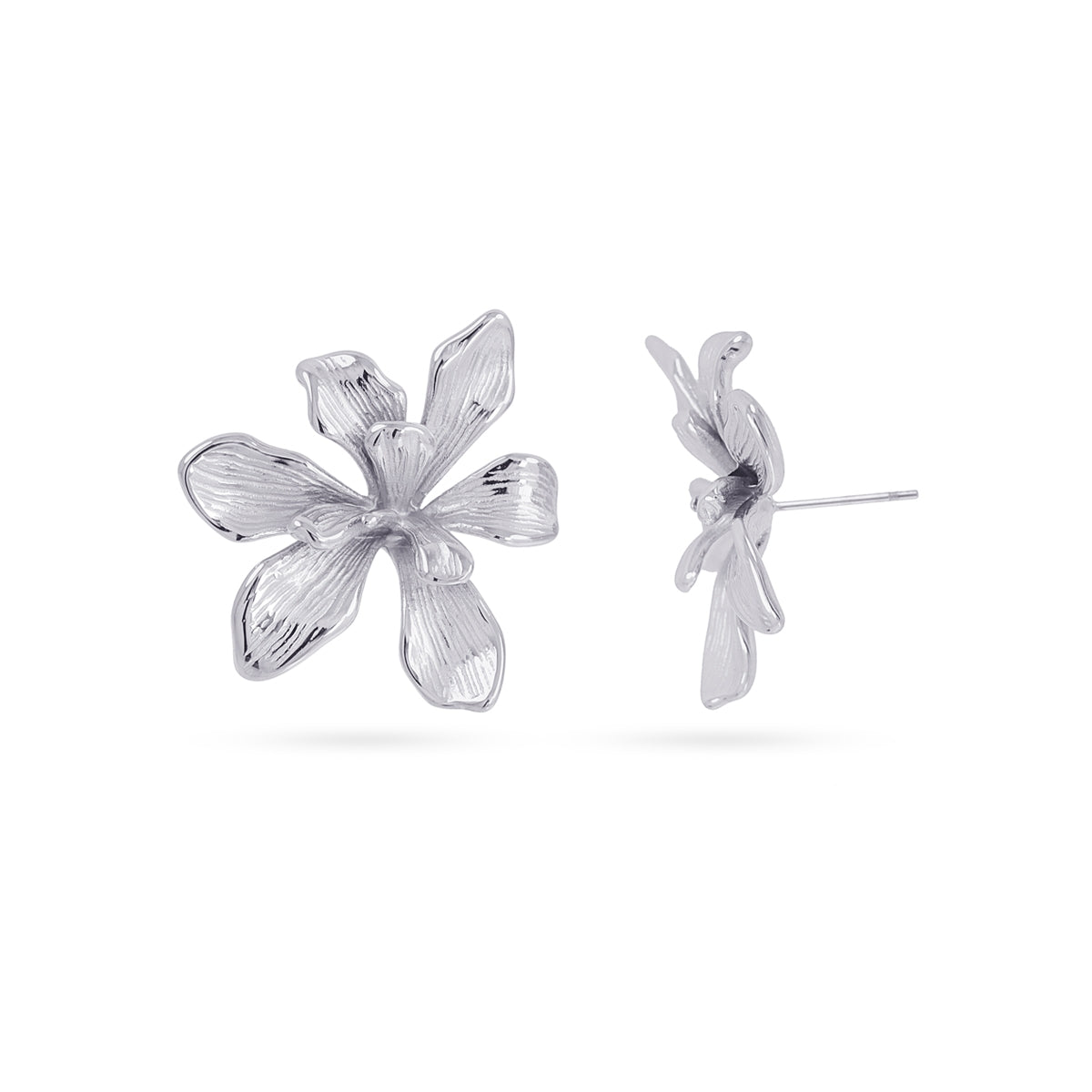 Pendientes Essentials flor pétalos Plateado Anartxy
