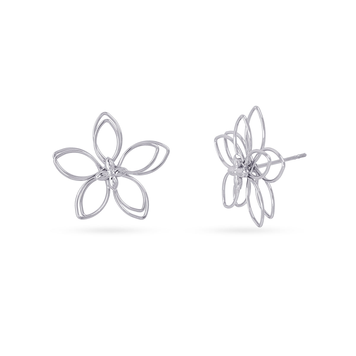 Pendientes Essentials flor silueta Plateado Anartxy