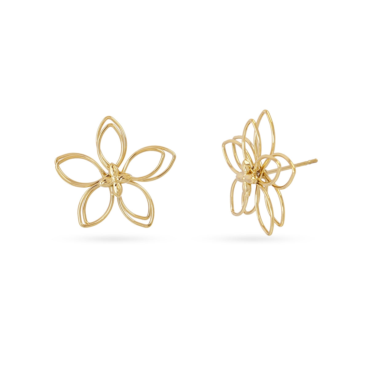 Pendientes Essentials flor silueta Dorado Anartxy