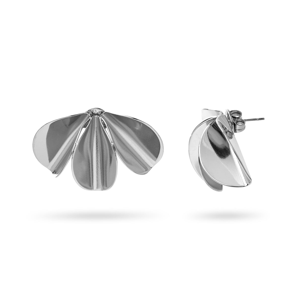 Pendientes Essentials plisados Plateado Anartxy