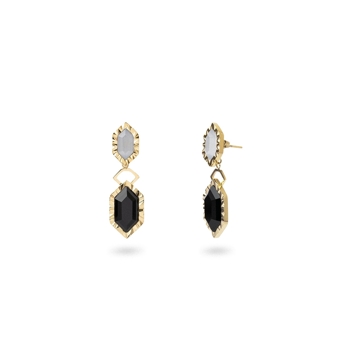Pendientes Gleam dobles Negro Anartxy