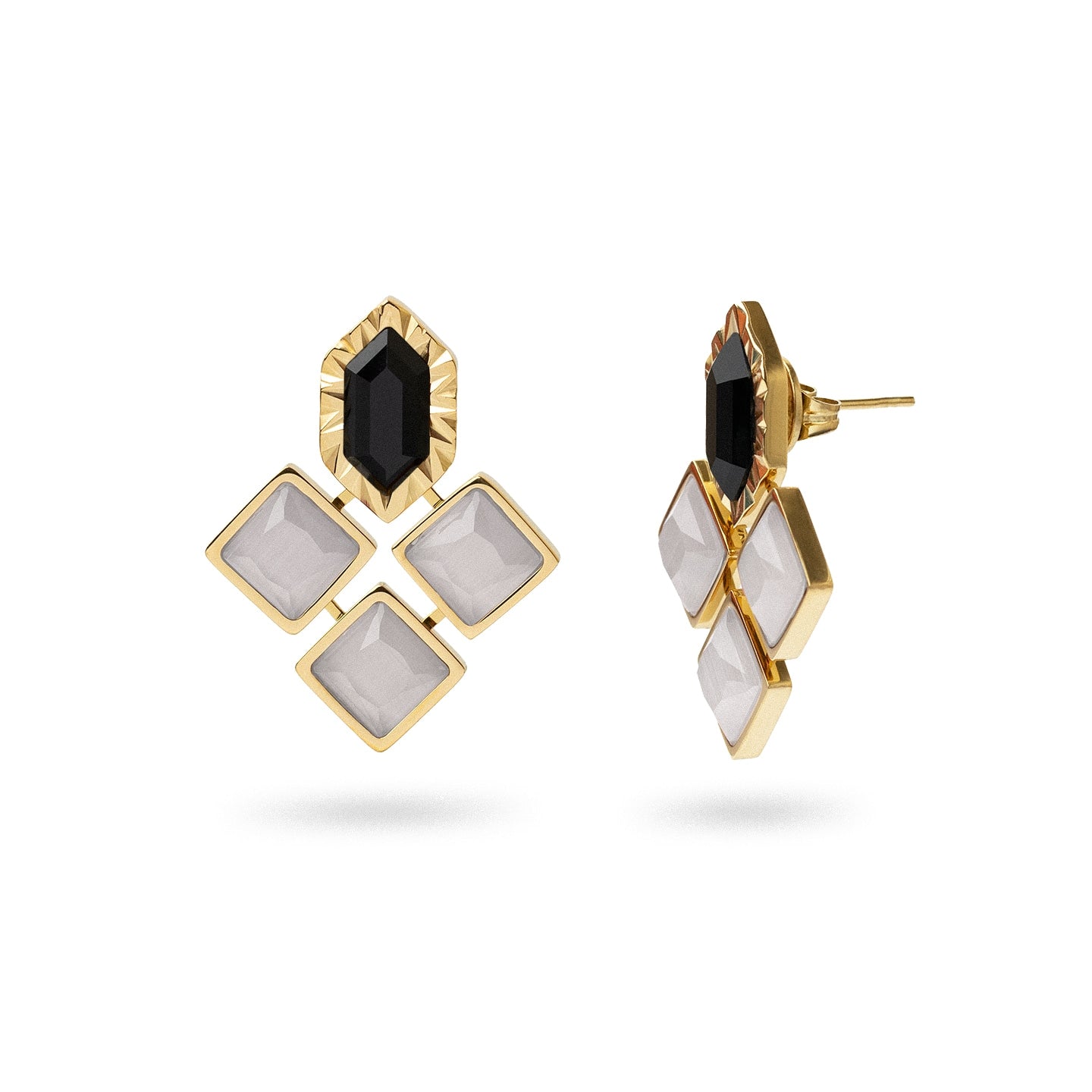 Pendientes Gleam geométricos Negro Anartxy