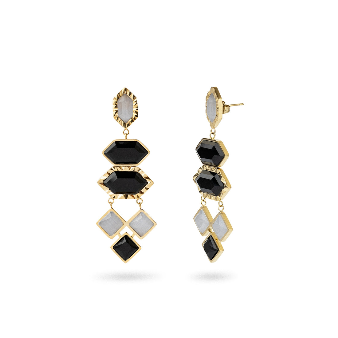Pendientes Gleam largos Negro Anartxy