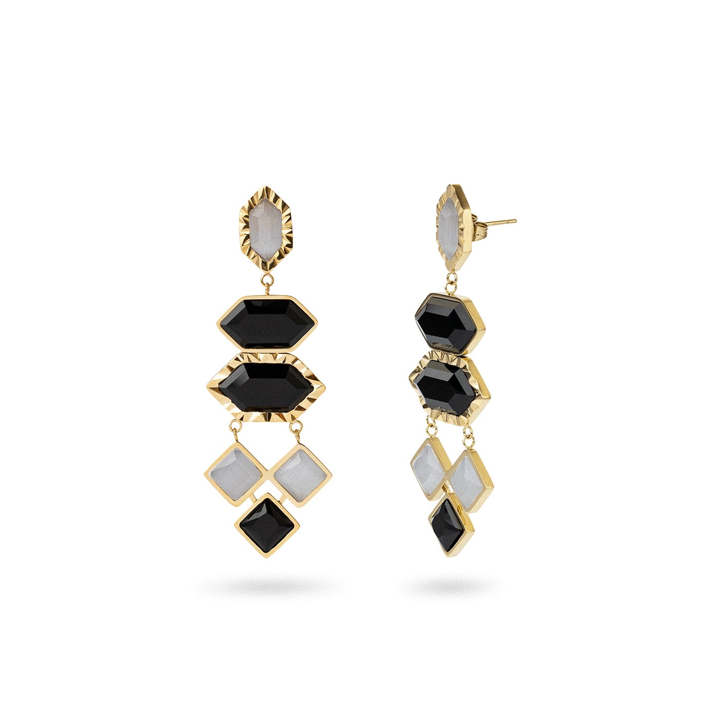 Pendientes Gleam largos Negro Anartxy