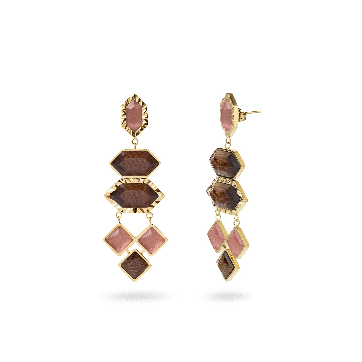 Pendientes Gleam largos Café Anartxy