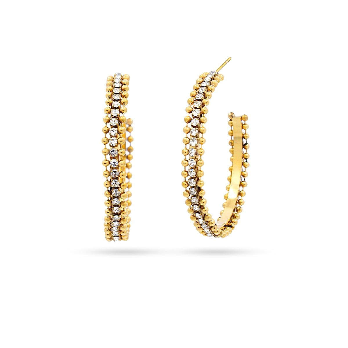 Pendientes Summer Essentials Sparkling Hoops Dorado Anartxy