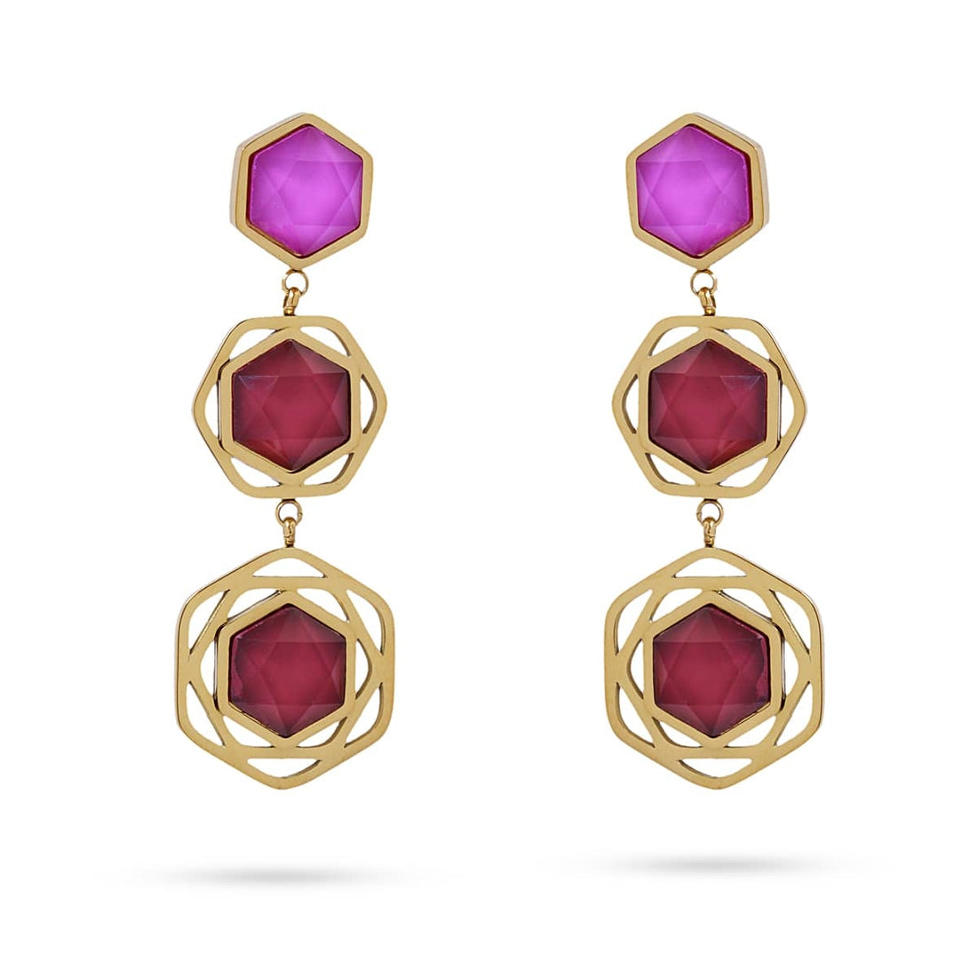 Pendientes largos Espirea Rosa Anartxy