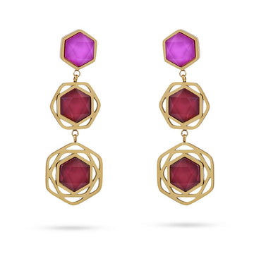 Pendientes largos Espirea Rosa Anartxy