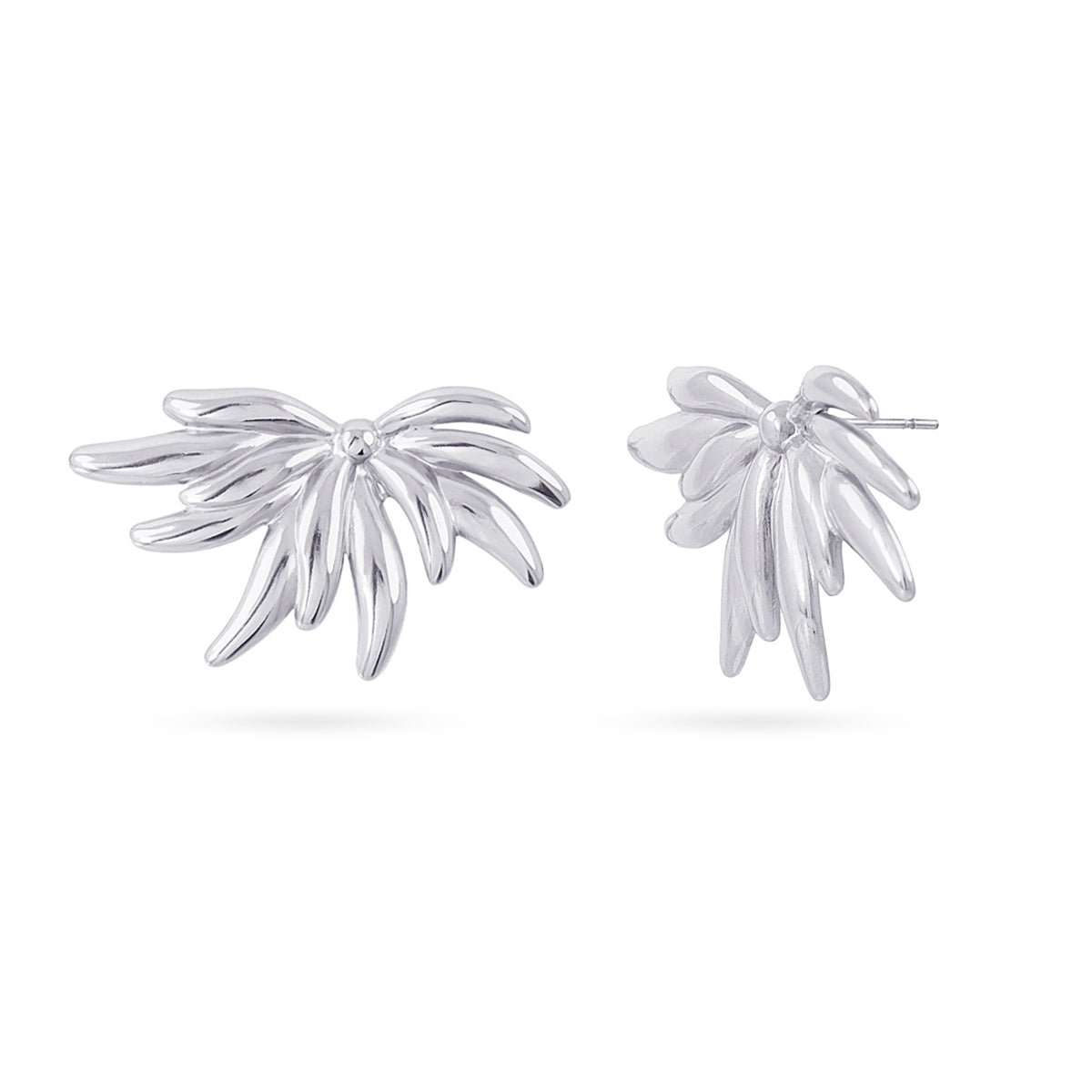 Pendientes largos Essentials efecto pluma Plateado Anartxy