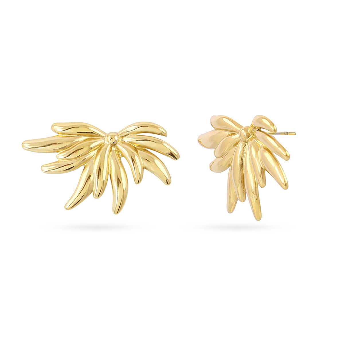 Pendientes largos Essentials efecto pluma Dorado Anartxy