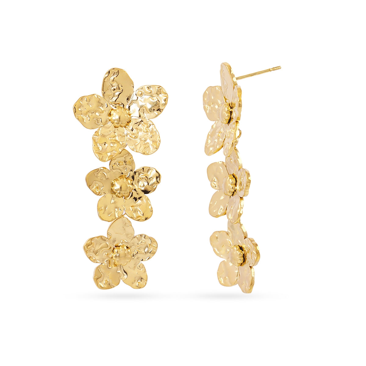 Pendientes largos Essentials flores verticales Dorado Anartxy